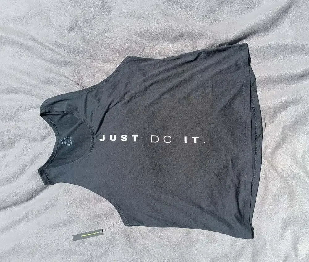 Nike Dri Fit Just Do It Black Sleeveless Tank Top Women’s XL NEW NWT Athletic